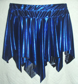 blue metallic skirt