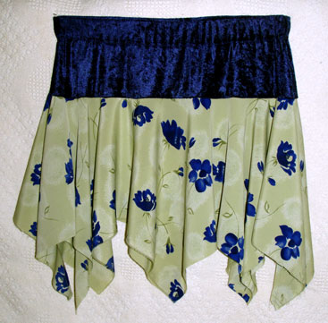 green and blue flower skirt