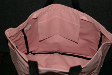 inside of the pink tote bag