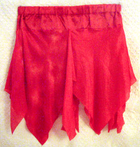 red silk skirt